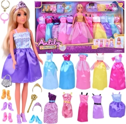 Anlily madinga lėlė su 11 suknelių ir karališkais aksesuarais