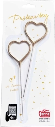 Gold heart-shaped sparklers 16.5 cm