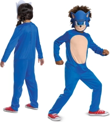 Vaikiškas kostiumas SONIC the Hedgehog su kauke 7–8 metų (ūgis 127–136 cm)