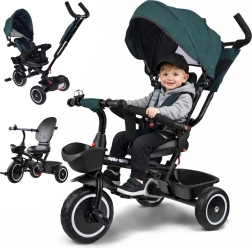 Vaikiškas triratukas 3 viename su stogeliu TINY BIKE – Tamsiai žalia