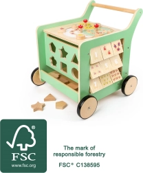 Medinis stumdukas ir motorikos kubas Small Foot vaikams