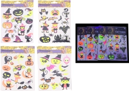 Fluorescenciniai Halloween laikini tatuiruočių lipdukai 16,5 × 22 cm