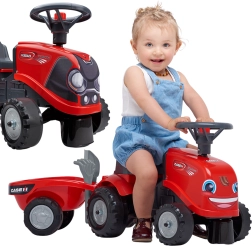 Ride-on tractor BABY CASE IH with trailer and accessories