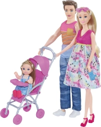 Nėščia lėlė su šeima 30 cm