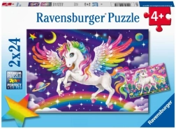 Ravensburger dėlionė – vienaragis ir pegasas, 2×24 detalių