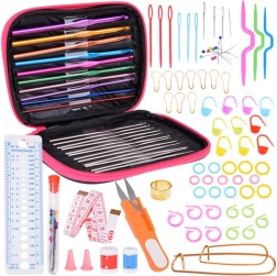 Nėrimo rinkinys 100 vnt. 0,6–6,5 mm vąšeliai su priedais dėkle