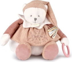 Dovanų rinkinys: pliušinis baltasis lokiukas Doudou su žiedu 30 cm, rožinis