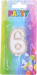 Party Candle Number 6 Gold