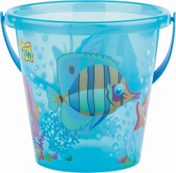 Androni permatomas kibirėlis su žuvytėmis – mažas – Modrý