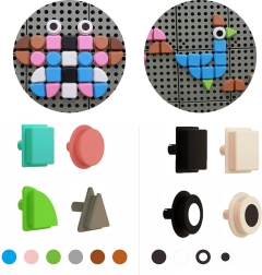 Masterkidz geometrinių formų kaiščių rinkinys 64 vnt. STEM lentoms
