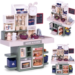 Vaikiška virtuvėlė su garsais, LED apšvietimu ir garais, 35 priedai