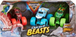 Monster Jam Charged Beasts – 3 monstrinių sunkvežimių rinkinys 1:64