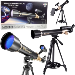 Aliumininis mokomasis astronominis teleskopas 50/500 su stovu ir priedais