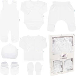 Kūdikių rinkinys į gimdymo namus New Baby I AM baltas, dydis 62