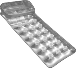 Pripučiama paplūdimio gultas su atlošu, sidabrinis