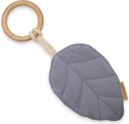Vaikiškas kramtukas su muslino skiautele New Baby Leaf, pilkas