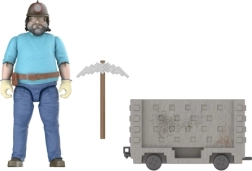 Filminis Minecraft Steve su vagonėliu – veiksmo figūrėlė su kasyklos vagonėliu