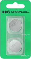 Ličio sagos tipo baterijos CR2032 3 V 220 mAh – 2 vnt. Greencell