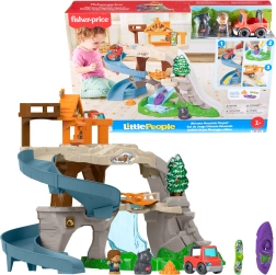 Fisher-Price Little People didysis kalnų nuotykis – žaidimų rinkinys su trasa ir nusileidimo kalneliu
