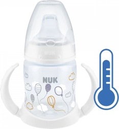 NUK mokomasis kūdikio buteliukas su temperatūros kontrole, 150 ml, baltas
