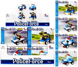 Konstruktorius „Policija“ – mini transporto priemonės, 4 variantai