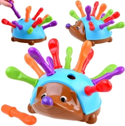 Edukacinis ežiukas su spalvotais spygliais smulkiajai motorikai lavinti