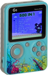 Nešiojama mini retro žaidimų konsolė – 500 žaidimų, mėlyna