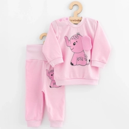 Baby set long-sleeve top and sweatpants New Baby Happy Elephant pink 74 (6–9 m)