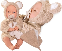 Mirksintis kūdikėlis su garsais ir minkštu kūneliu 37 cm