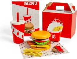 Bigjigs Toys vaikiškas rinkinys „Burgeris ir bulvytės fri“