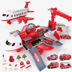 Išskleidžiamas lėktuvas su didžiule stovėjimo aikštele ir kranu – gaisrininkų rinkinys