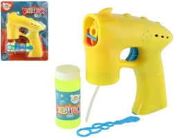 Geltonas burbulų pistoletas su papildymu, plastikas 13 cm