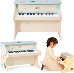 Medinis vaikiškas pianinas su knygele – CLASSIC WORLD