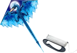 Didelis mėlynas aitvaras su ilga uodega 170 × 130 cm