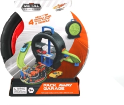 Play Set in Tire-Shaped Case with 4 Cars