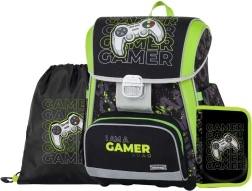 Mokyklinis rinkinys Premium Gamer – kuprinė, maišelis ir penalas