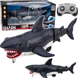 Remote-Controlled RC Shark with Smoke Effect and Lights – Black