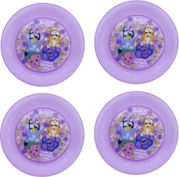 Vaikiškų lėkščių rinkinys Bluey, violetinis (4 vnt.)