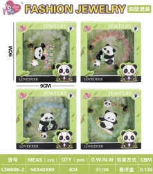 Kids’ panda jewelry set – white bracelet and hair clip