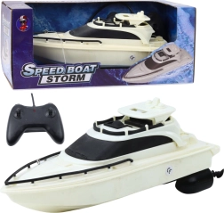 Nuotoliniu būdu valdoma motorinė RC valtis Speed Boat Storm juodai balta