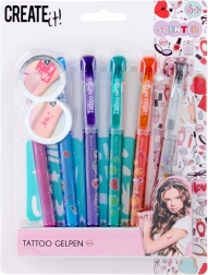 Tatuiruočių rinkinys su kvapniais geliniais rašikliais ir trafaretais