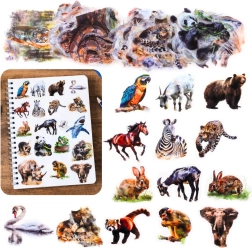Set of 50 Transparent Wild Animal Stickers