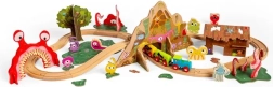 Bigjigs Rail medinis traukinio bėgių rinkinys „Pabaisiukai“