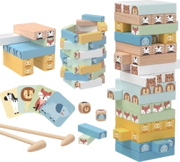 WOOPRIE Medinis žaidimas Drebančių bokštas Gyvūnėliai 82 vnt.