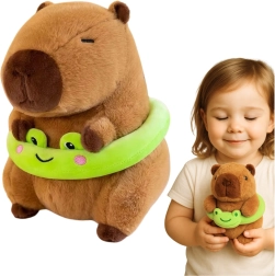 Pliušinė kapibara su žaliu ratu ir varlyte 20 cm