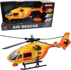 Gelbėjimo sraigtasparnis su šviesa ir garsu, veikiančiu gervės keltuvu ir rotoriumi