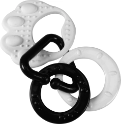 Kramtukas – meškos letenėlė kūdikiams – juodai baltas kontrastinis