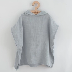 Children's muslin poncho New Baby Feeling light gray XS 35 cm