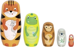 Medinė matrioška tigras Tavi ir draugai Goki