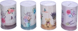 Piggy bank with floral motif 8 × 12.7 cm